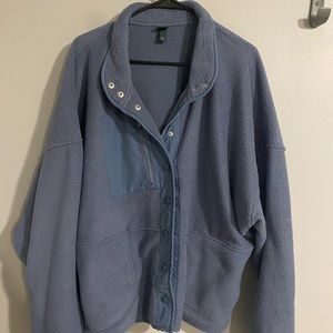 Retro button up fleece jacket